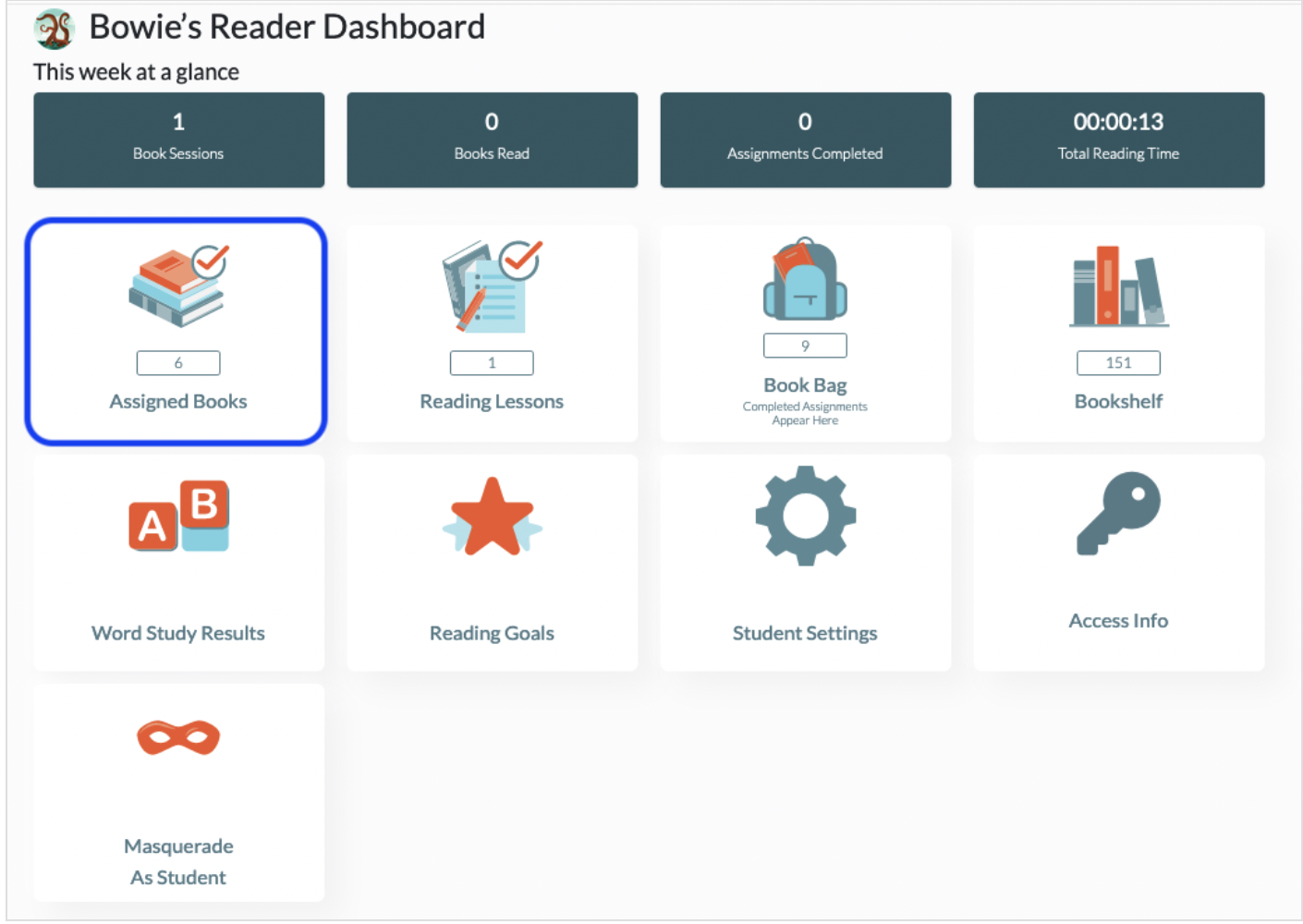 reader dash - assigned books