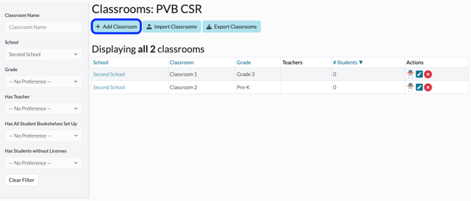 Add Classrooms