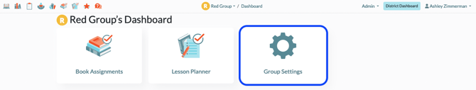 A groups dashboard - settings
